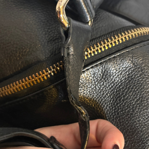 Kelsi Dagger Black Leather Hobo Bag Slouchy Shoulder Bag Purse - Picture 9 of 16